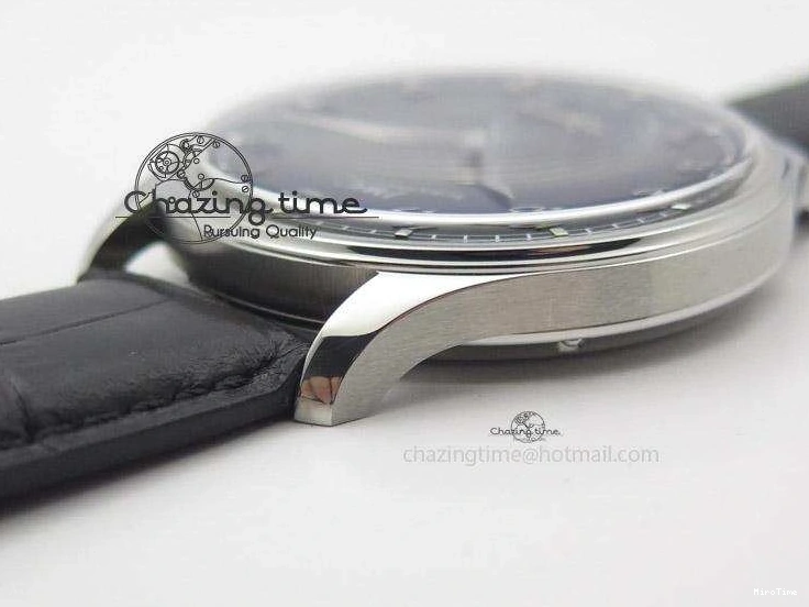 MIROTIME 0425 Portuguese IW545407 Black Dial ZF 1:1 Best Edition On Dark Blue Leather Strap DailyWear 7337